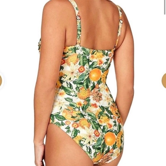 Nip Tuck | Joanne Citrus Twist Front One Piece Swimsuit Size 8 Swim Beach Pool - Picture 2 of 9